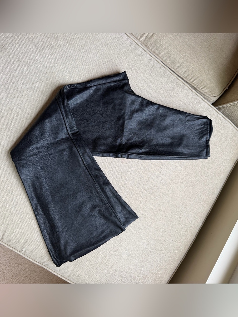 Commando Black Faux Leather flare Leggings